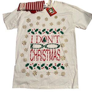Vintage "I Dont Do Christmas" T-Shirt & Socks Set By Briazzi Size L